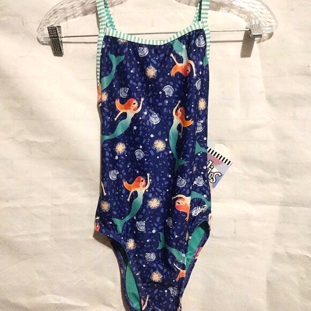 Dolfin Uglies Girl's One Piece Swimsuit Mermaid Size 14